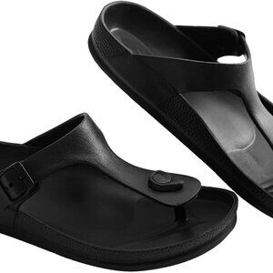 Saguaro Eva Black Rubber Thong Sandals